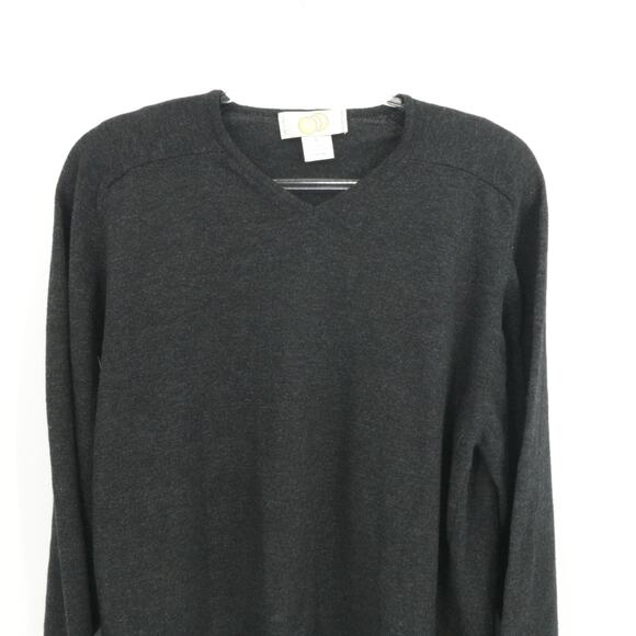 Made In Italy Wool Blend Sweater Mens Large Navy Blue Overside Preppy Casual - Picture 4 of 7